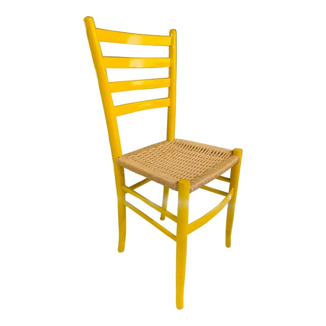 1960s Italian Wood Dining Chair With Beach Rope For Sale