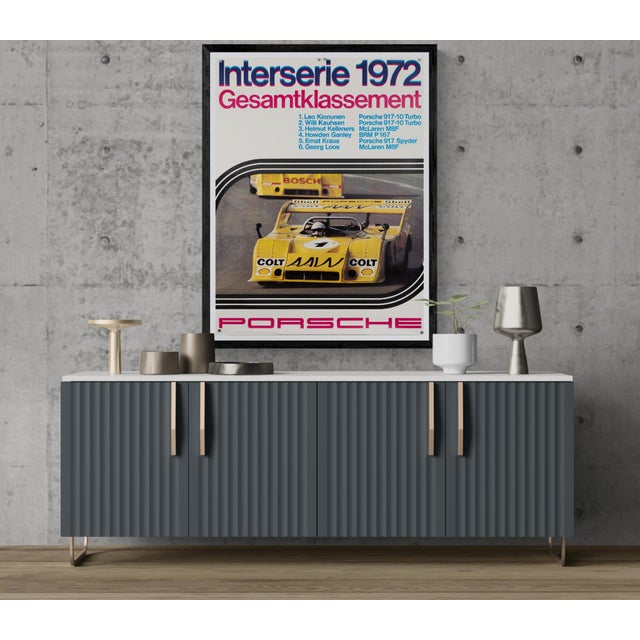 Porsche Interserie 1972 Gesamtklassement – Original Vintage Porsche Poster by Edgar Dambacher – Mid-Century Modern –...