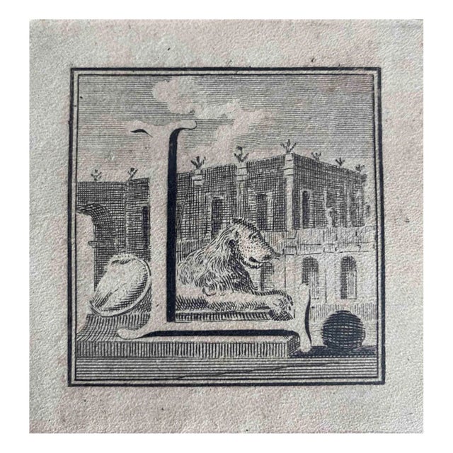 Old Master, Antiquities of Herculaneum, Letter L, Etching, 18th Century For Sale