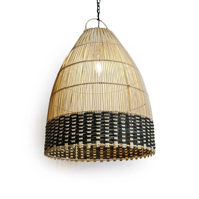 Contemporary Wicker Tux Weave Organic Modern Pendant Light Small For Sale - Image 3 of 9