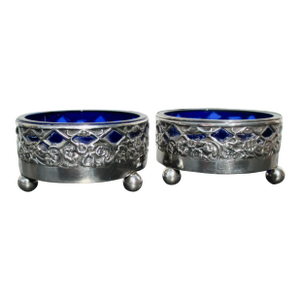 Sterling Silver Salt Cellars- A Pair of 2