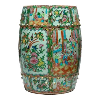 Antique Chinese Rose Medallion Porcelain Garden Seat, Circa 1850 For Sale