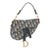 Navy Oblique Canvas Mini Saddle Bag For Sale