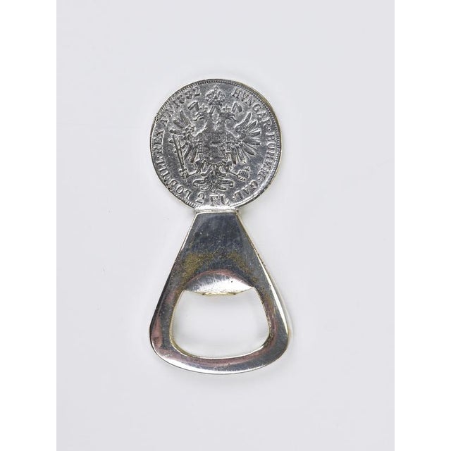 Silvered Brass Bottle Opener Habsburg 2 Florin Coin attributed to Carl Auböck, Austria 1950 For Sale - Image 17 of 18