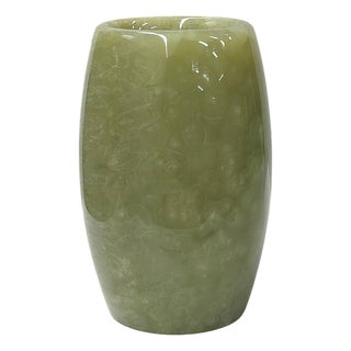 Natural Stone Crafted Barrel Shape Small Art Vase For Sale