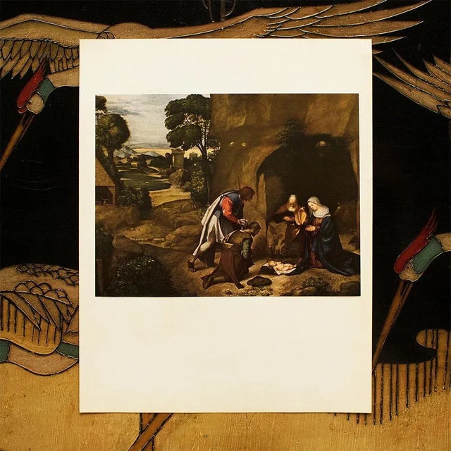 Renaissance 1956 After Giorgione "The Adoration of the Shepherds", Vintage Full-Color Print For Sale - Image 3 of 7