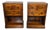 Campaign Yew Bedside Lamp Tables, 1920, Set of 2 For Sale