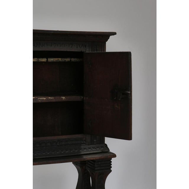 Baroque Cabinet in Dark Stained Carved Oak For Sale - Image 11 of 18