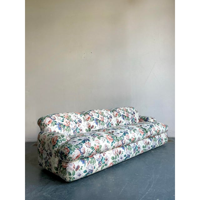 Late 20th Century Vintage Regency Printed Floral Sofa For Sale - Image 5 of 12
