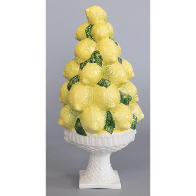 Farmhouse Mid 20th Century Italian Majolica Lemon Topiary For Sale - Image 3 of 9