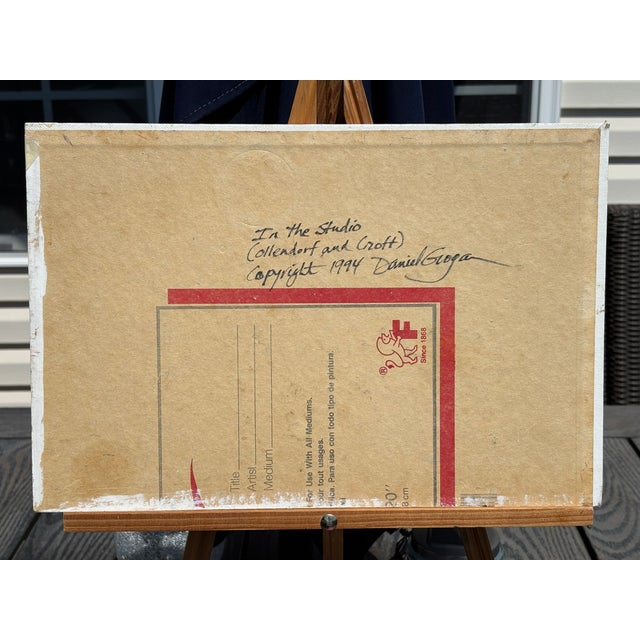 Late 20th C. Contemporary - Original Oil on Board - American, Modern Interior Portrait - In the Studio For Sale - Image 4 of 6