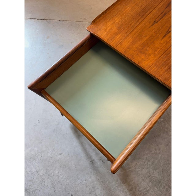 J. Ingvard Jensen Teak Rolling Bar Cart / Tea Cart With Sliding Top Shelf & Hidden Storage For Sale - Image 4 of 8