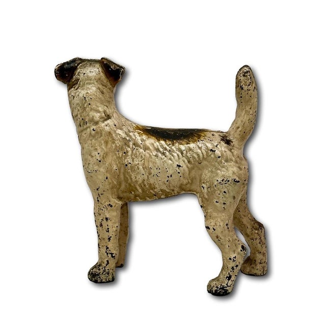 Vintage 1930s American Hubley Manufacturing Company Cast Iron Fox Terrier Dog Doorstop For Sale - Image 12 of 18