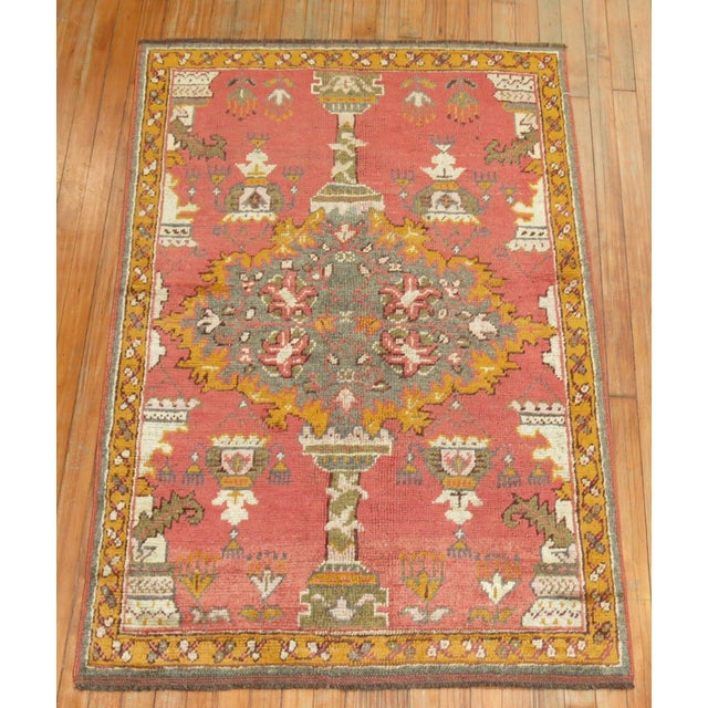 Early 20th Century Antique Zabihi Collection Turkish Oushak Scatter Rug - 3'5" x 5'3" For Sale - Image 5 of 5