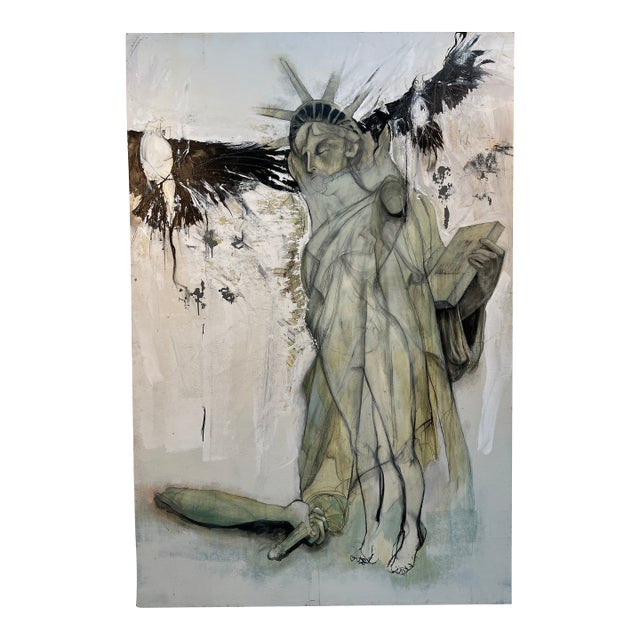 Mid 20th Century Unique Statue of Liberty Mixed-Media Contemporary Artwork For Sale
