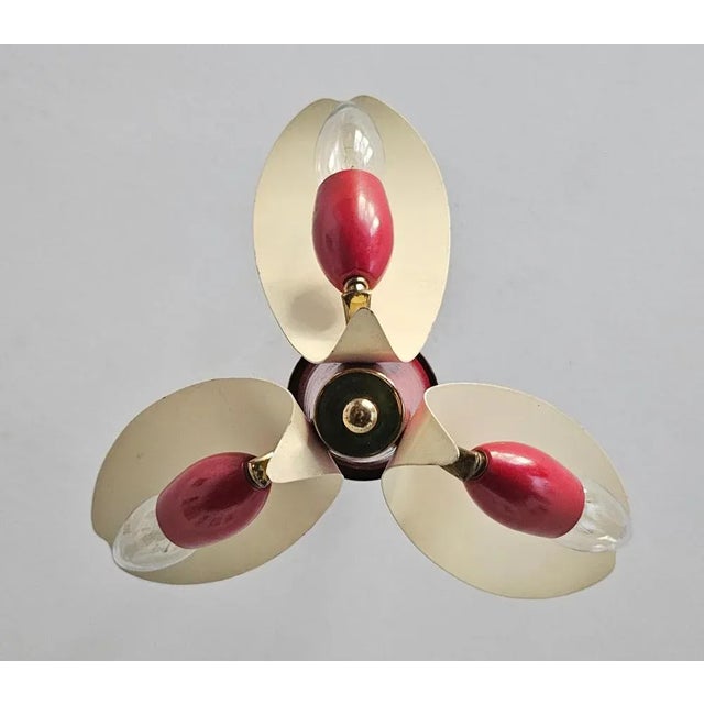 Mid-Century Modern 3-Arm Chandelier attributed to Fog and Morup, Denmark, 1950s For Sale - Image 3 of 13