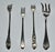 Metal Antique Set of Four Decorative Silverplate Forks For Sale - Image 7 of 12