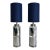 Pair of Chrome & Lucite Cylindrical Table Lamps For Sale