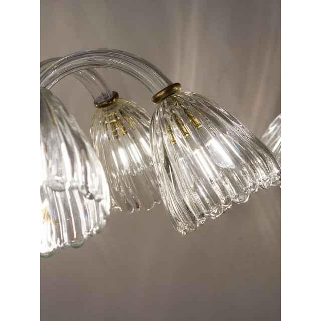 Murano Glass Chandeliers attributed to Barovier & Toso, Italy, 1940s, Set of 2 For Sale - Image 9 of 14