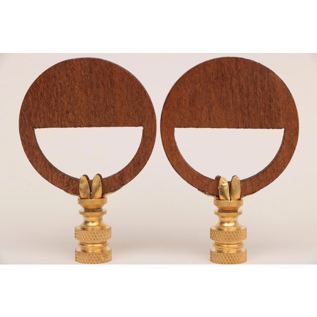 Marbled Graffiti Paint Lamp Finials on Brass Hardware - a Pair For Sale - Image 4 of 5