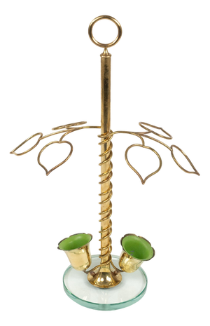 Mid-Century Flower Umbrella Stand in Glass and Brass in the style of Cristal Arte, Italy, 1960s