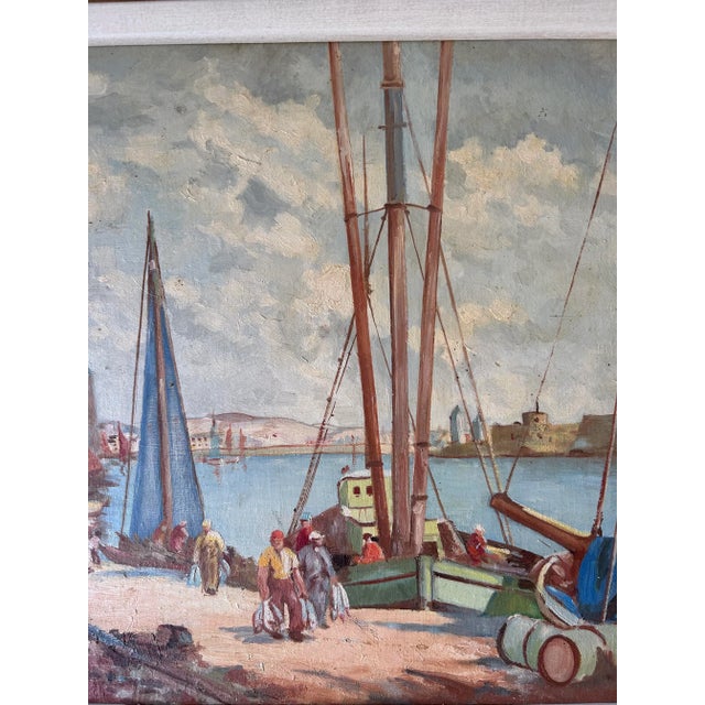 Early 20th Century Brenton Harbor Scene After William Lee-Hankey Oil Painting on Artist Panel, Framed For Sale - Image 9 of 12
