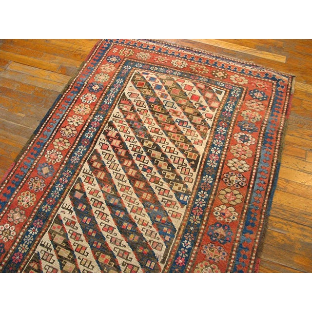 19th Century Caucasian Ganjeh Carpet ( 3'6" x 8'4" - 106 x 254 ) Antique Caucasian - Ganjeh Caucasian Knotted Rug, Country...