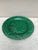 French Green Majolica Leaves Plate Montereau, circa 1890.