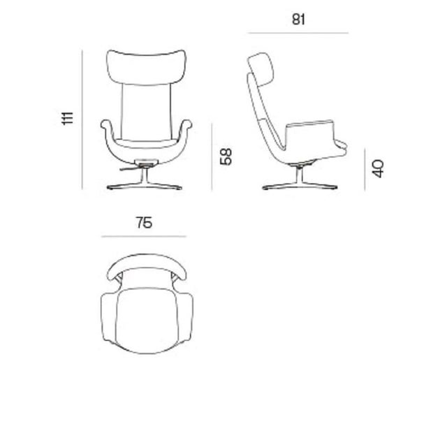 Not Yet Made - Made To Order Odyssey Swivel Chain with Headrest in White by Eugeni Quitllet for BD Barcelona, 2022 For Sale - Image 5 of 6