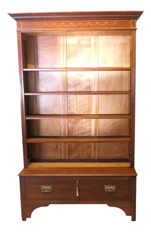 Tall Edwardian Walnut Bookcase, 1900