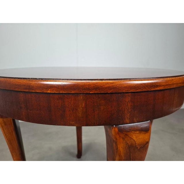 Art Deco Round Table in Wood and Veneer, Czechoslovakia, 1930s For Sale - Image 11 of 18