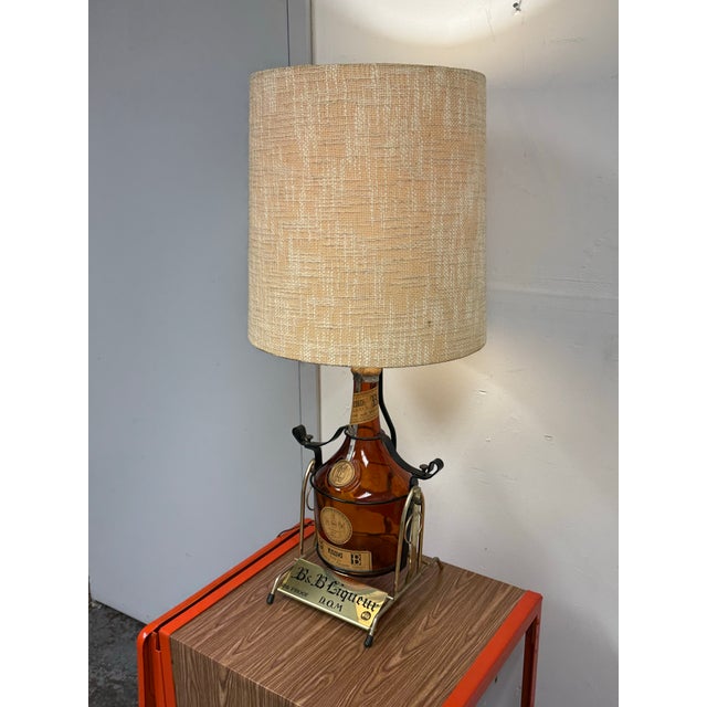 Vintage B & B Dom Benedictine Liquor Bottle + Pour Stand Table Lamp For Sale In San Francisco - Image 6 of 12
