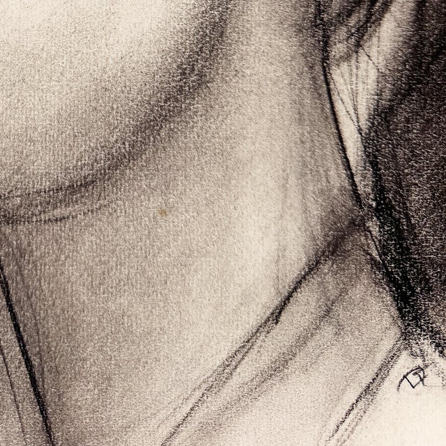 Paper Donna Foreman Hopper Original Charcoal Portrait Woman With Ponytail 1950s For Sale - Image 7 of 9