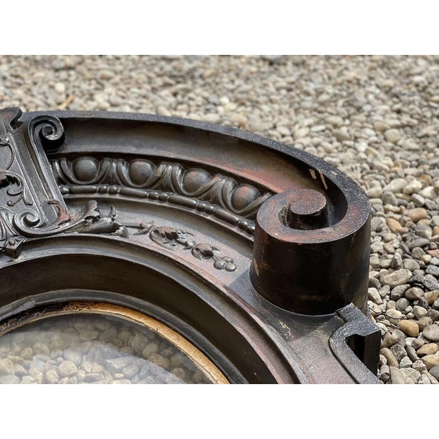Large Bulls Eye Windows of a French Castle in Cast Iron, 1880, Set of 4 For Sale - Image 9 of 14