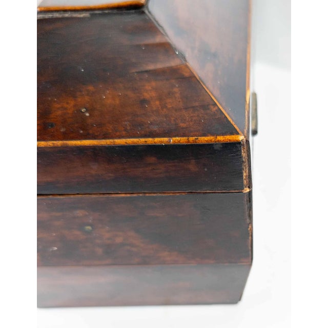 19th Century English Regency Sarcophagus Form Mahogany Tea Caddy Box For Sale - Image 18 of 18