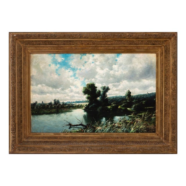 Antonio Canovas Del Castillo Y Vallejo, River Landscape, 1920s, Oil on Canvas, Framed For Sale