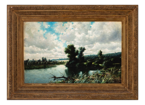 Antonio Canovas Del Castillo Y Vallejo, River Landscape, 1920s, Oil on Canvas, Framed