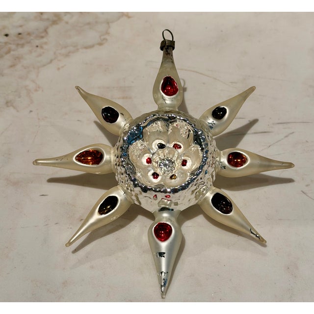 Traditional Vintage German Sputnik Mercury Glass Ornament For Sale - Image 3 of 10