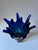 Cobalt Blue Bohemian Art Glass Sculptural Vase with Amber Base from Egermann, 1980s For Sale - Image 13 of 14