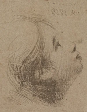 W. Reuter, Woman's Head, 1818, Crayon on Paper