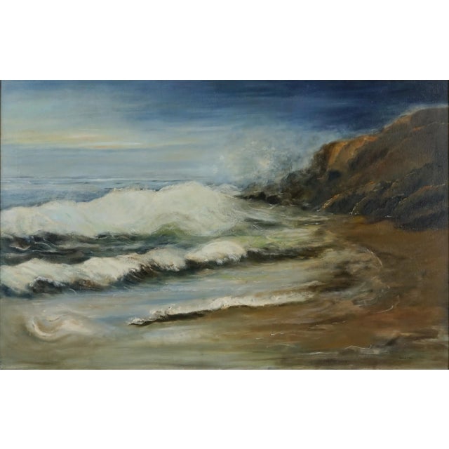 Original Southern California Seascape in Oil Paint on Canvas Beautiful seascape that captures the ruggedness and beauty of...