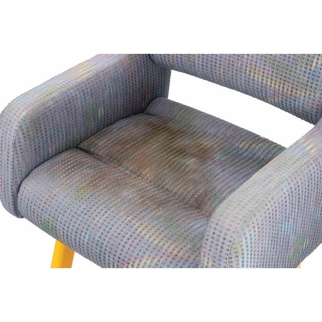 Set of 6 Vintage Armchairs by Rossi di Albizzate in 1970s. Wooden structure with padded fabric upholstery. Very good...