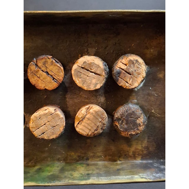 Ultra Rare Antique 18th C Heavy Brass 12 Tube Candle Mold Primitive Corks 5x10 For Sale - Image 15 of 16