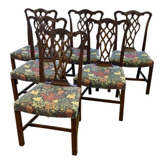 Mid 20th Century Chippendale Dining Chairs- Set of 6 For Sale
