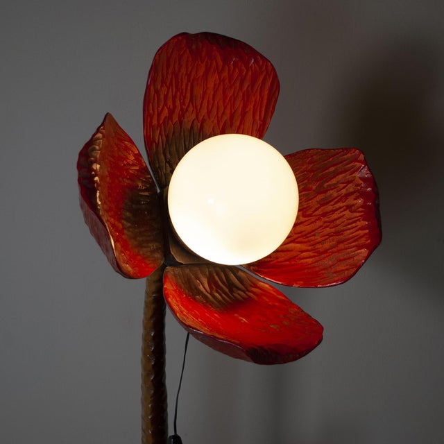 Floor Lamp in Inlaid and Lacquered Wood, 1960s For Sale - Image 4 of 8