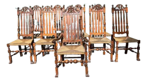 Early 20th Century Set of 10 Signed Museum Quality Wallace Nutting Dining Chairs