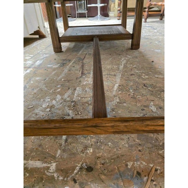 1960s Mid Century Modern Solid Oak and Black Slate Coffee & End Table