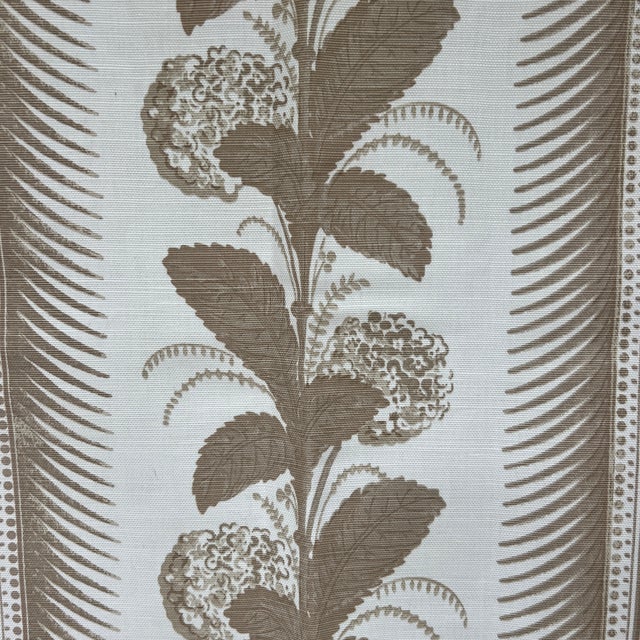 Traditional Quadrille Climbing Hydrangea Historical Document Linen Fabric- 2 Yards For Sale - Image 3 of 7