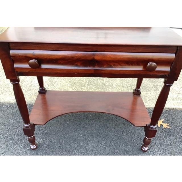 Nice antique American Federal period mahogany serving table or server. Table was made about 1825- 1835. Table has 1 drawer...