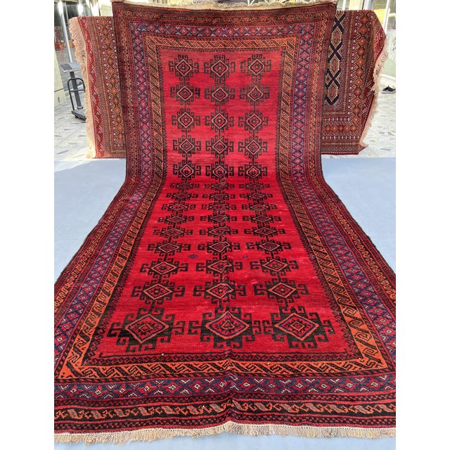 Textile Antique Ersari Beshir Turkmen C-Scroll Diamond Gul Gallery Rug - 6'1" X 10'0" For Sale - Image 7 of 13